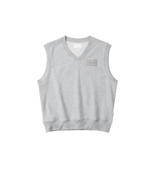 Soft Grey Hugged V-Neck Gilet