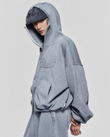 Washed Grey Outsider Zipper Jacket