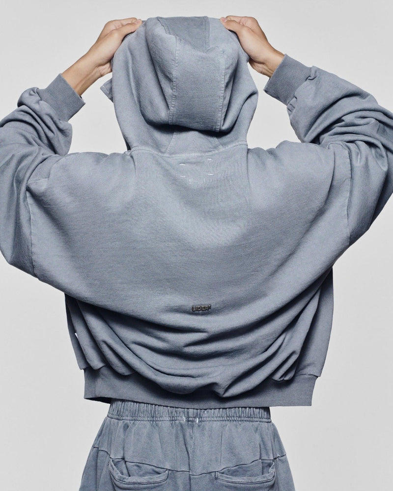 Washed Grey Outsider Zipper Jacket