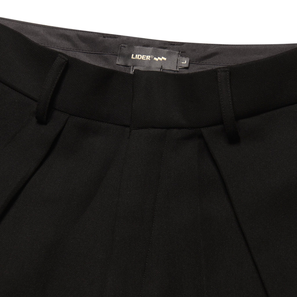 BLACK ROLLING WIDE-LEG TROUSERS
