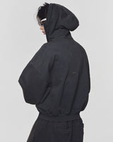 Washed Black Outsider Zipper Jacket