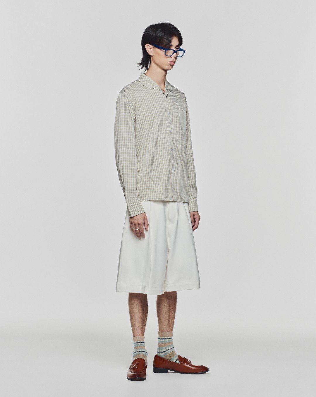 White Midday Miles Khaki Shorts