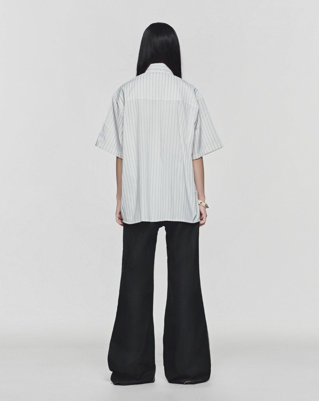 Striped White Off-line Boxy Shirt