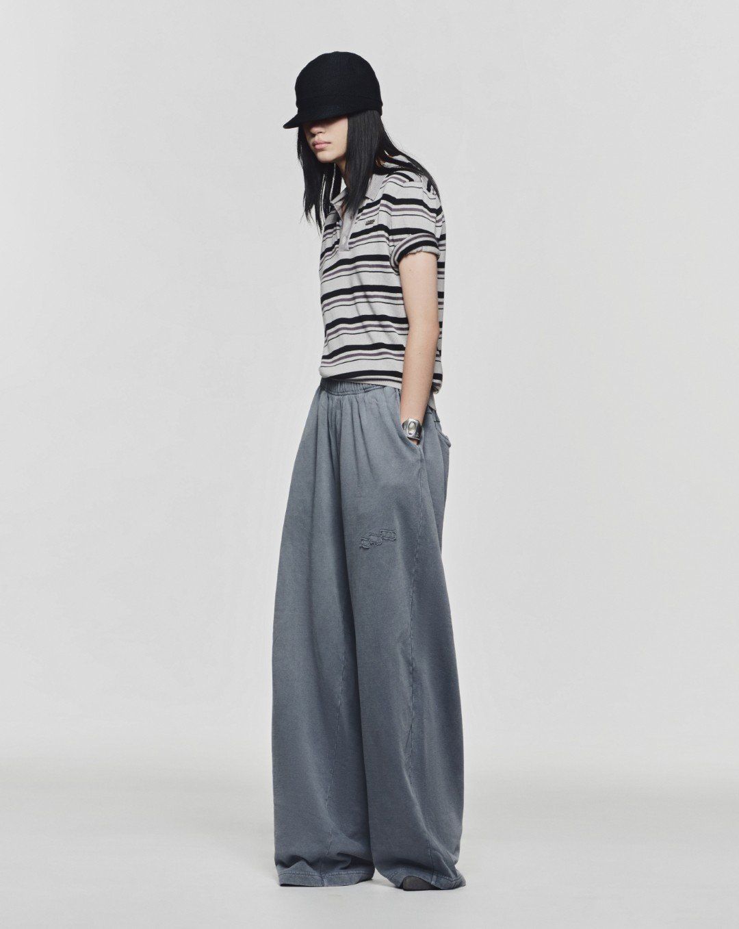 Striped Grey Campus Polo Shirt Lider Astoud