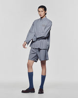 Misty Blue Laidback Check Shorts