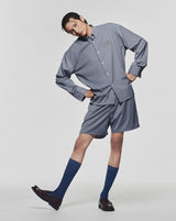 Misty Blue Laidback Check Shorts