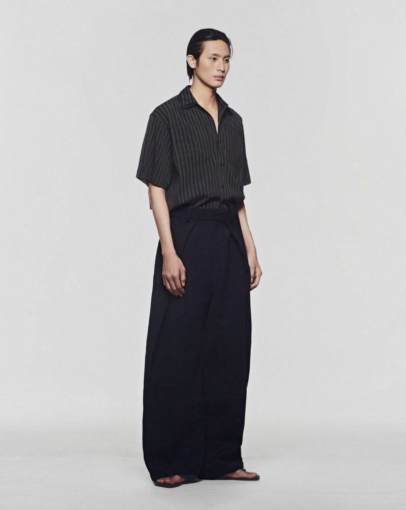 Striped Black Off-line Boxy Shirt