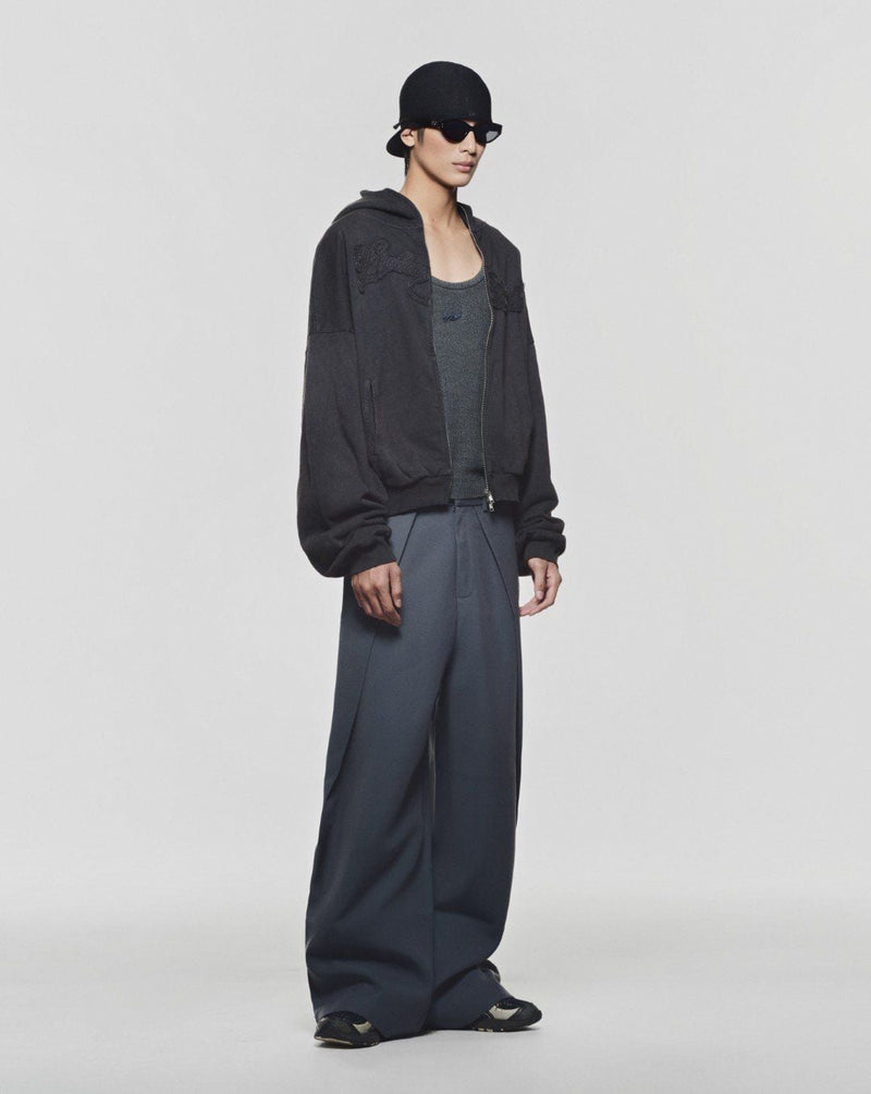Washed Charcoal Outsider Zipper Jacket