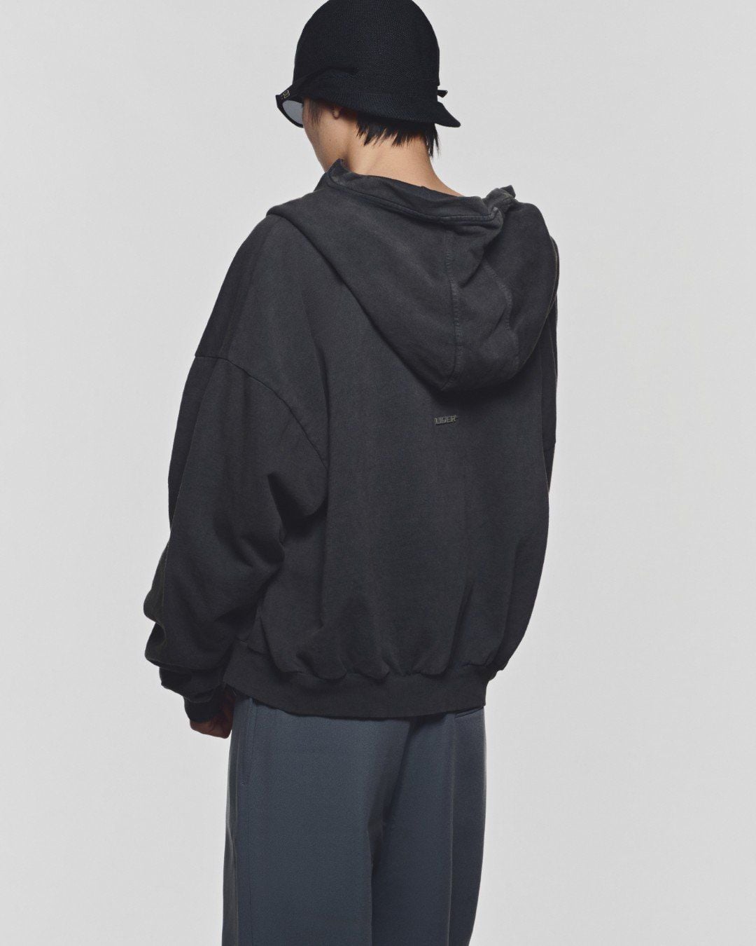 Washed Charcoal Outsider Zipper Jacket