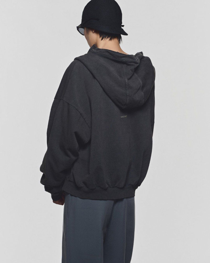 Washed Charcoal Outsider Zipper Jacket