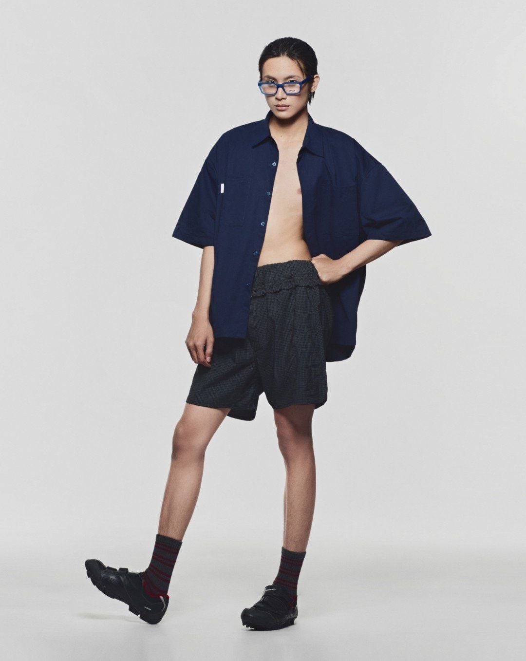 NAVY OFF DUTY BOXY SHIRT