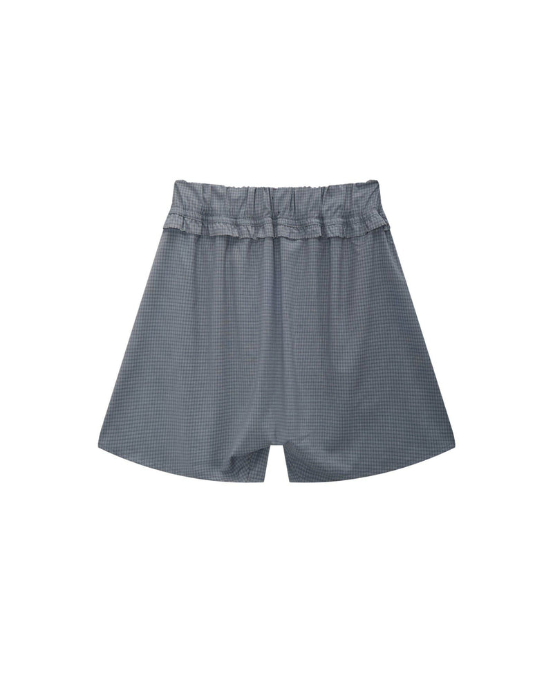 Misty Blue Laidback Check Shorts