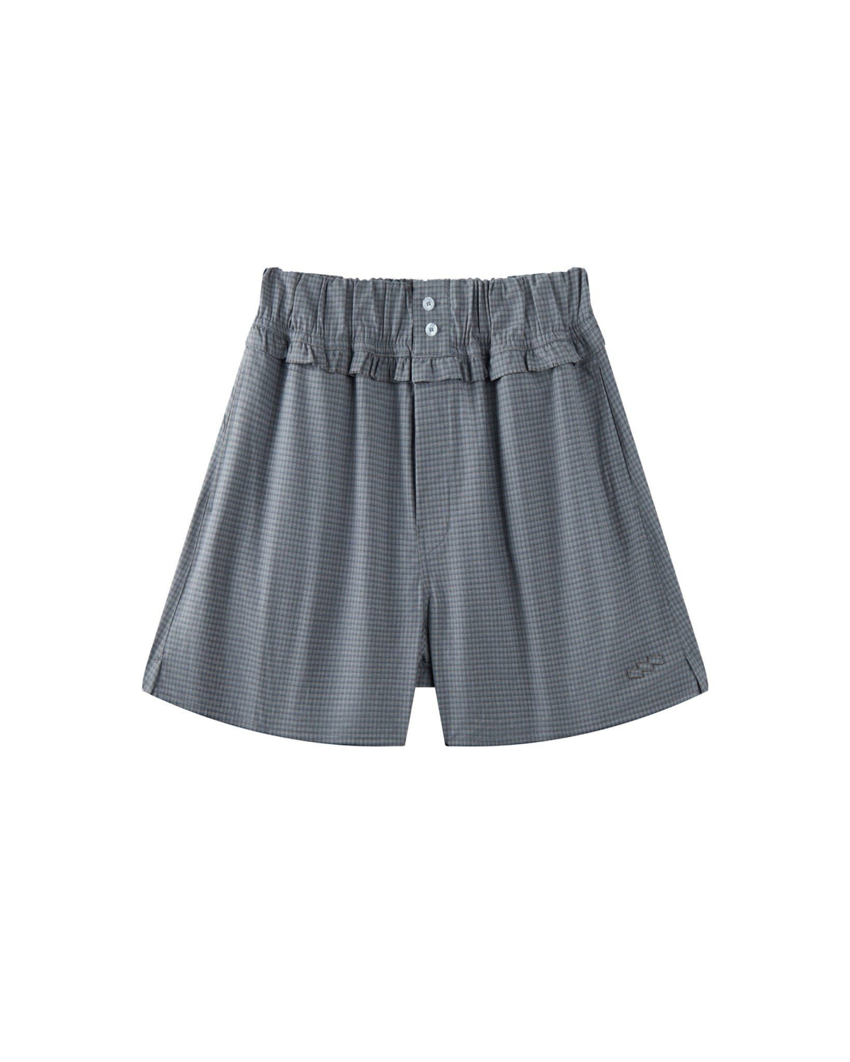 Misty Blue Laidback Check Shorts