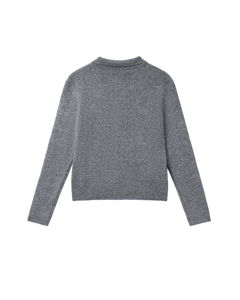 Pebble Grey Maison Henley Polo Shirt