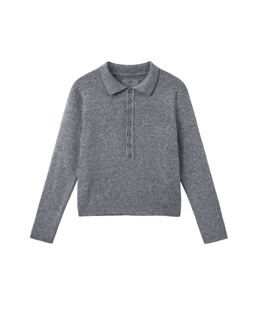 Pebble Grey Maison Henley Polo Shirt