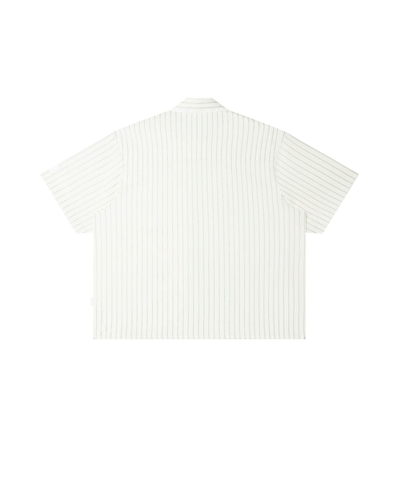 Striped White Off-line Boxy Shirt