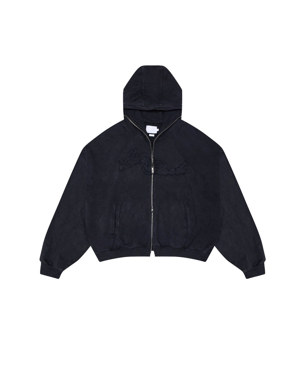 Washed Black Outsider Zipper Jacket