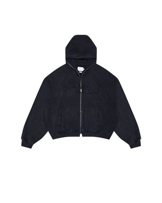 Washed Black Outsider Zipper Jacket
