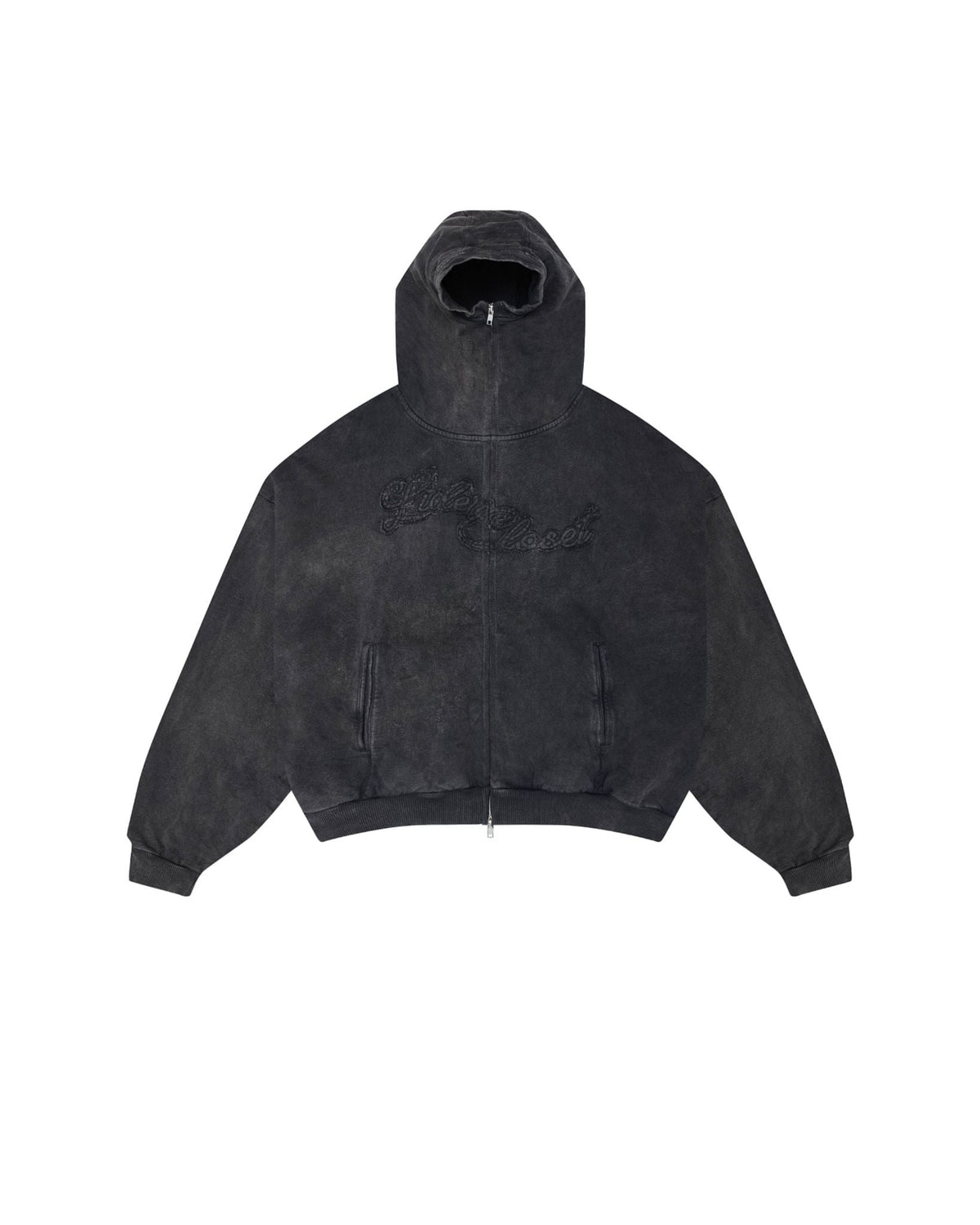 Washed Charcoal Outsider Zipper Jacket