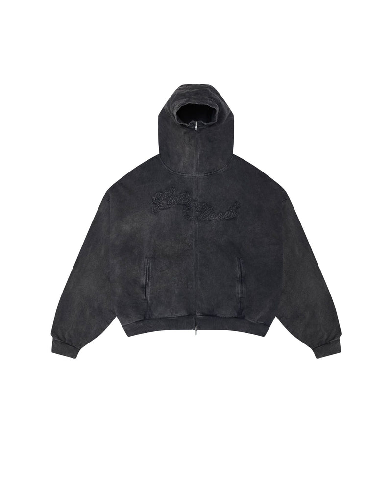 Washed Charcoal Outsider Zipper Jacket