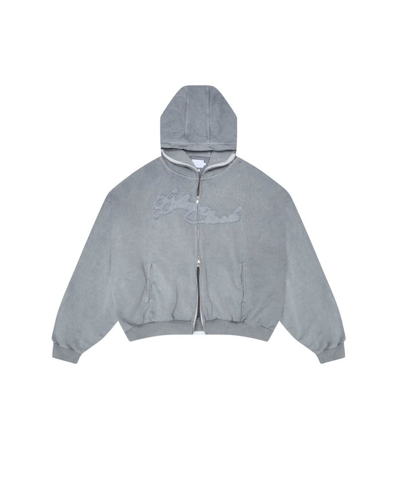Washed Grey Outsider Zipper Jacket