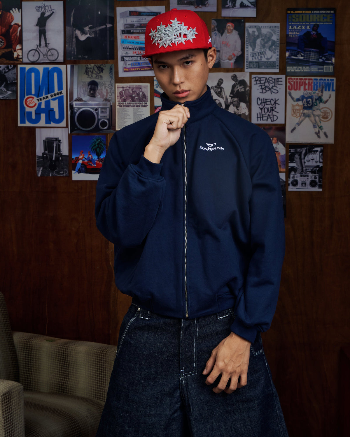 Navy Finn Raglan Jacket