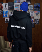 BLACK MONO GINGHAM PP FLIPSIDE ZIP HOODIE