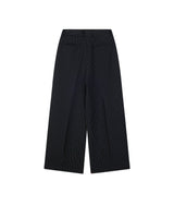Striped Black Rolling Wide-Leg Trousers