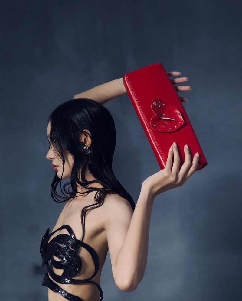 GARNET ANTHURIUM MAXI CLUTCH BAG