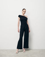 Black Sleeveless Cowl Neck Top