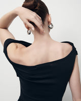 Black Sleeveless Cowl Neck Top