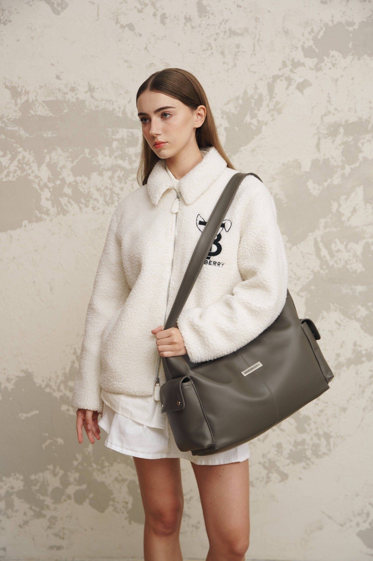 Ash Grey SGS Lune Crescent Bag