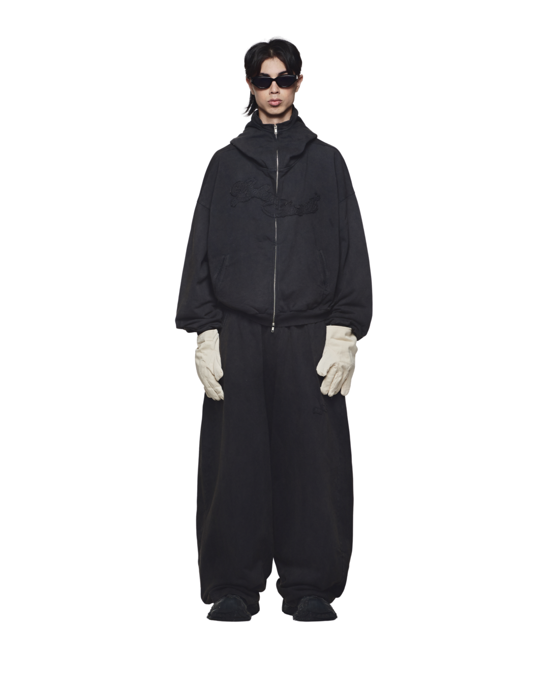 Washed Black Outsider Zipper Jacket