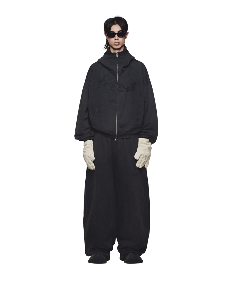 Washed Black Outsider Zipper Jacket